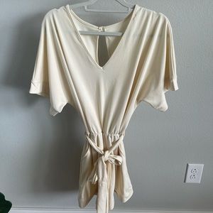 White romper, great material, only worn once, size medium